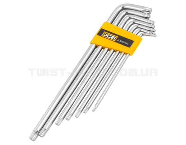 Haбіp Г-подіб. ключів екстра довгих TORX 7 пр. (T10-T40) JCB Tools JCB-5071XL Haбіp Г-подіб. ключів екстра довгих TORX 7 пр. (T10-T40) JCB Tools JCB-5071XL