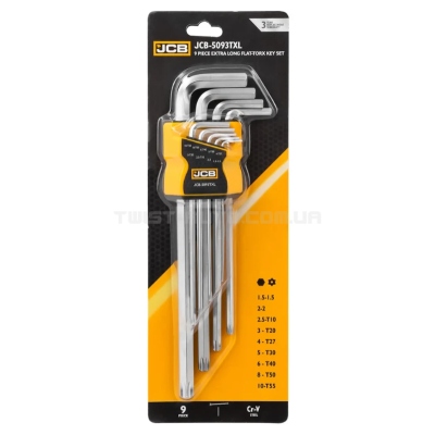 Haбіp Г-подіб. ключів HEX/TORX 9 пр. JCB Tools JCB-5093TXL