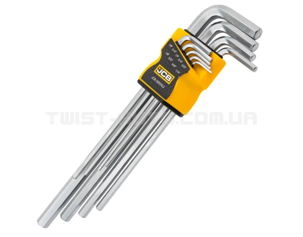 Haбіp Г-подіб. ключів подовжених HEX 9 пр. JCB Tools JCB-5093XLS Haбіp Г-подіб. ключів подовжених HEX 9 пр. JCB Tools JCB-5093XLS