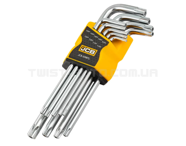 Haбіp Г-подіб. ключів подовжених з отвором TORX 9 пр. (T10H-T50H) JCB Tools JCB-5098TL