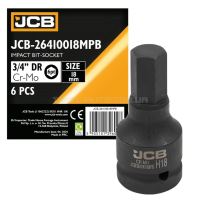 Головка-біта ударна HEX 3/4" 18 мм JCB Tools JCB-26410018MPB