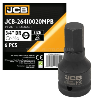 Головка-біта ударна HEX 3/4" 20 мм JCB Tools JCB-26410020MPB
