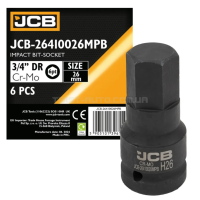 Головка-біта ударна HEX 3/4" 26 мм JCB Tools JCB-26410026MPB