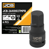 Головка-біта ударна HEX 3/4" 27 мм JCB Tools JCB-26410027MPB Головка-біта ударна HEX 3/4" 27 мм JCB Tools JCB-26410027MPB