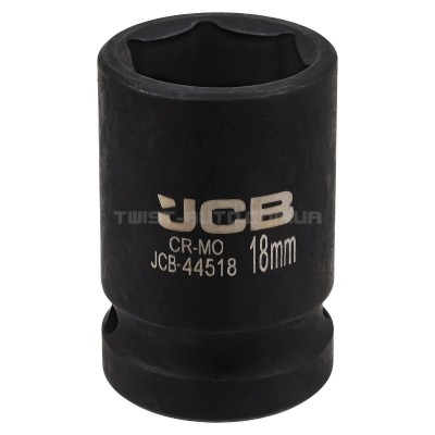 Головка торцевая ударная 1/2" 18 мм (6-гранная) JCB Tools JCB-44518 Головка торцевая ударная 1/2" 18 мм (6-гранная) JCB Tools JCB-44518