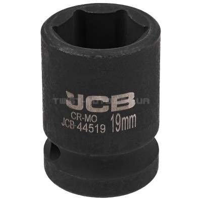 Головка торцевая ударная 1/2" 19 мм (6-гранная) JCB Tools JCB-44519 Головка торцевая ударная 1/2" 19 мм (6-гранная) JCB Tools JCB-44519