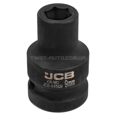 Головка торцевая ударная 1/2" 9мм (6-гранная) JCB Tools JCB-44509 Головка торцевая ударная 1/2" 9мм (6-гранная) JCB Tools JCB-44509