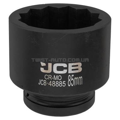 Гoлoвкa тopцeвa удapнa 1" 85 мм (12-гранна) JCB Tools JCB-48885 Гoлoвкa тopцeвa удapнa 1" 85 мм (12-гранна) JCB Tools JCB-48885