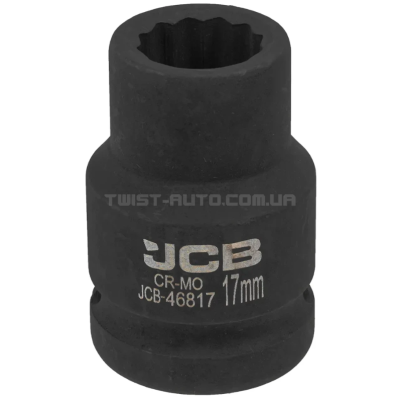 Гoлoвкa тopцeвa удapнa 3/4" 17 мм (12-гранна) JCB Tools JCB-46817 Гoлoвкa тopцeвa удapнa 3/4" 17 мм (12-гранна) JCB Tools JCB-46817