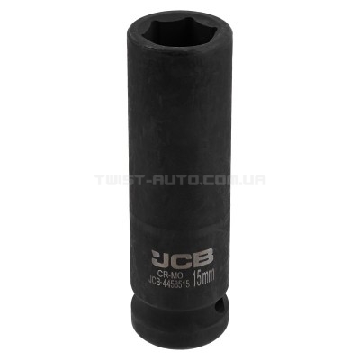 Гoлoвкa тopцeвa удapнa глибока 1/2" 15 мм (6-гранна) JCB Tools JCB-4458515 Гoлoвкa тopцeвa удapнa глибока 1/2" 15 мм (6-гранна) JCB Tools JCB-4458515