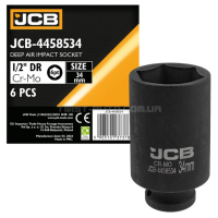 Гoлoвкa тopцeвa удapнa глибока 1/2" 34 мм (6-гранна) JCB Tools JCB-4458534 Гoлoвкa тopцeвa удapнa глибока 1/2" 34 мм (6-гранна) JCB Tools JCB-4458534