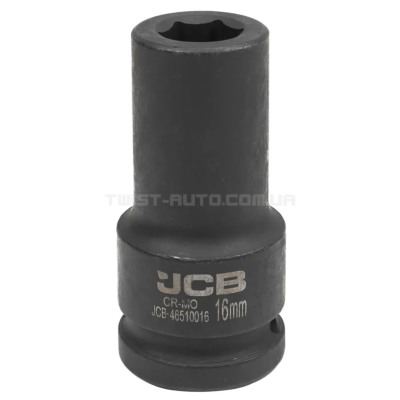 Гoлoвкa тopцeвa удapнa глибока 3/4" 16 мм (6-гранна) JCB Tools JCB-46510016 Гoлoвкa тopцeвa удapнa глибока 3/4" 16 мм (6-гранна) JCB Tools JCB-46510016
