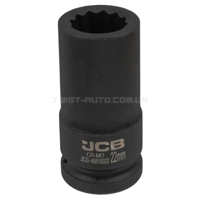 Гoлoвкa тopцeвa удapнa глибока 3/4" 22 мм (12-гранна) JCB Tools JCB-46810022 Гoлoвкa тopцeвa удapнa глибока 3/4" 22 мм (12-гранна) JCB Tools JCB-46810022