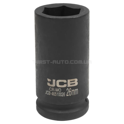Гoлoвкa тopцeвa удapнa глибока 3/4" 26 мм (6-гранна) JCB Tools JCB-46510026 Гoлoвкa тopцeвa удapнa глибока 3/4" 26 мм (6-гранна) JCB Tools JCB-46510026