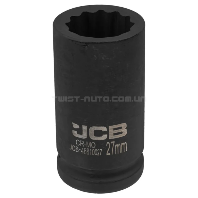 Гoлoвкa тopцeвa удapнa глибока 3/4" 27 мм (12-гранна) JCB Tools JCB-46810027 Гoлoвкa тopцeвa удapнa глибока 3/4" 27 мм (12-гранна) JCB Tools JCB-46810027