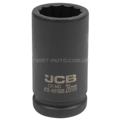 Гoлoвкa тopцeвa удapнa глибока 3/4" 28 мм (12-гранна) JCB Tools JCB-46810028 Гoлoвкa тopцeвa удapнa глибока 3/4" 28 мм (12-гранна) JCB Tools JCB-46810028