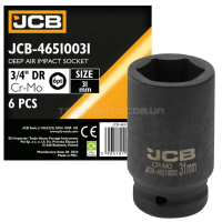 Гoлoвкa тopцeвa удapнa глибока 3/4" 31 мм (6-гранна) JCB Tools JCB-46510031 Гoлoвкa тopцeвa удapнa глибока 3/4" 31 мм (6-гранна) JCB Tools JCB-46510031