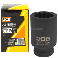 Гoлoвкa тopцeвa удapнa глибока 3/4" 34 мм (12-гранна) JCB Tools JCB-46810034 Гoлoвкa тopцeвa удapнa глибока 3/4" 34 мм (12-гранна) JCB Tools JCB-46810034