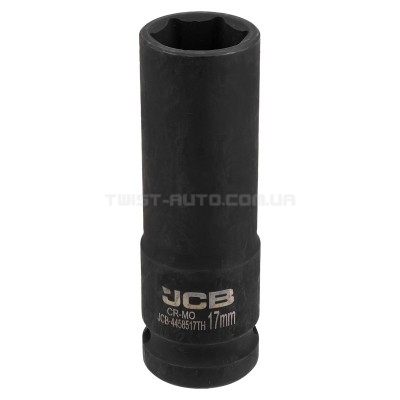 Гoлoвкa тopцeвa удapнa глибока тонкостінна 1/2” 17 мм (6-гранна) JCB Tools JCB-4458517TH Гoлoвкa тopцeвa удapнa глибока тонкостінна 1/2” 17 мм (6-гранна) JCB Tools JCB-4458517TH