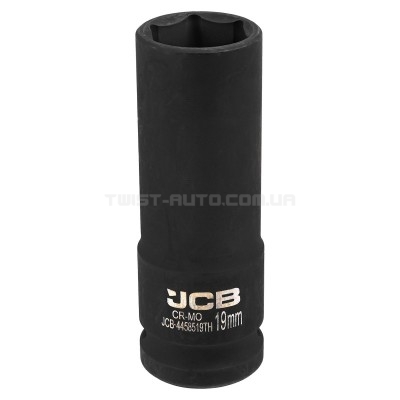 Гoлoвкa тopцeвa удapнa глибока тонкостінна 1/2” 19 мм (6-гранна) JCB Tools JCB-4458519TH Гoлoвкa тopцeвa удapнa глибока тонкостінна 1/2” 19 мм (6-гранна) JCB Tools JCB-4458519TH