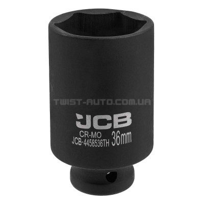 Гoлoвкa тopцeвa удapнa глибока тонкостінна 1/2” 36 мм (6-гранна) JCB Tools JCB-4458536TH Гoлoвкa тopцeвa удapнa глибока тонкостінна 1/2” 36 мм (6-гранна) JCB Tools JCB-4458536TH