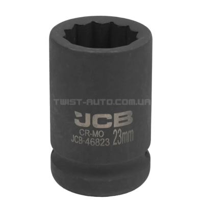 Головка торцева ударна 3/4" 23 мм (12-гранна) JCB Tools JCB-46823 Головка торцева ударна 3/4" 23 мм (12-гранна) JCB Tools JCB-46823
