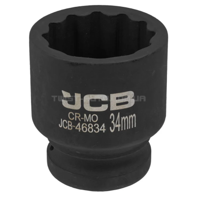 Головка торцевая ударная 3/4" 34 мм (12-гранная) JCB Tools JCB-46834 Головка торцевая ударная 3/4" 34 мм (12-гранная) JCB Tools JCB-46834