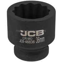 Головка торцевая ударная 3/4" 36 мм (12-гранная) JCB Tools JCB-46836 Головка торцевая ударная 3/4" 36 мм (12-гранная) JCB Tools JCB-46836
