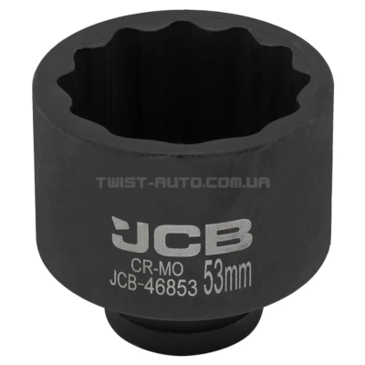 Головка торцевая ударная 3/4" 53 мм (12-гранная) JCB Tools JCB-46853 Головка торцевая ударная 3/4" 53 мм (12-гранная) JCB Tools JCB-46853