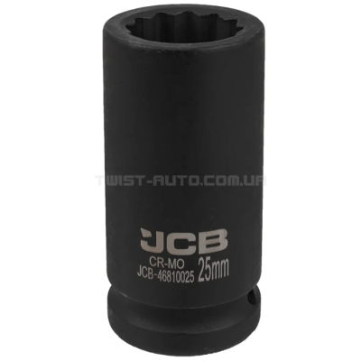 Головка торцева ударна глибока 3/4" 25 мм (12-гранна) JCB Tools JCB-46810025 Головка торцева ударна глибока 3/4" 25 мм (12-гранна) JCB Tools JCB-46810025