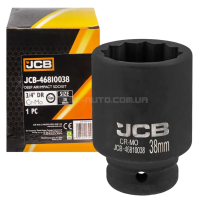 Головка торцева ударна глибока 3/4" 38 мм (12-гранна) JCB Tools JCB-46810038 Головка торцева ударна глибока 3/4" 38 мм (12-гранна) JCB Tools JCB-46810038