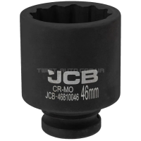 Головка торцева ударна глибока 3/4" 46 мм (12-гранна) JCB Tools JCB-46810046 Головка торцева ударна глибока 3/4" 46 мм (12-гранна) JCB Tools JCB-46810046