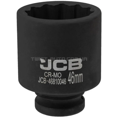Головка торцева ударна глибока 3/4" 46 мм (12-гранна) JCB Tools JCB-46810046 Головка торцева ударна глибока 3/4" 46 мм (12-гранна) JCB Tools JCB-46810046