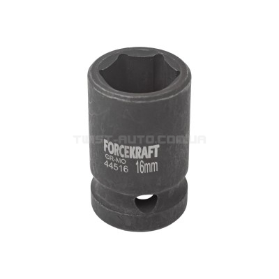 Головка торцева ударна 1/2" 16 мм (6-гр.) FORCEKRAFT FK-44516 Головка торцева ударна 1/2" 16 мм (6-гр.) FORCEKRAFT FK-44516