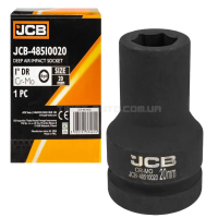 Головка ударна глибока 1" 20 мм (6-гранна) JCB Tools JCB-48510020 Головка ударна глибока 1" 20 мм (6-гранна) JCB Tools JCB-48510020
