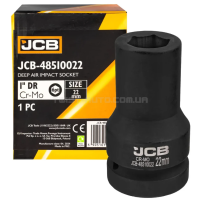 Головка ударна глибока 1" 22 мм (6-гранна) JCB Tools JCB-48510022 Головка ударна глибока 1" 22 мм (6-гранна) JCB Tools JCB-48510022