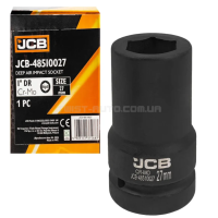 Головка ударна глибока 1" 27 мм (6-гранна) JCB Tools JCB-48510027 Головка ударна глибока 1" 27 мм (6-гранна) JCB Tools JCB-48510027