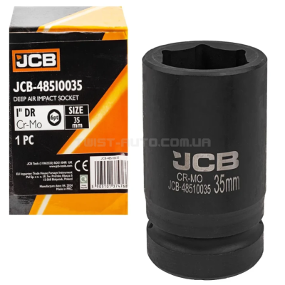 Головка ударна глибока 1" 35 мм (6-гранна) JCB Tools JCB-48510035 Головка ударна глибока 1" 35 мм (6-гранна) JCB Tools JCB-48510035