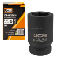 Головка ударна глибока 1" 38 мм (6-гранна) JCB Tools JCB-48510038 Головка ударна глибока 1" 38 мм (6-гранна) JCB Tools JCB-48510038