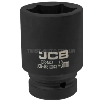 Головка ударна глибока 1" 43 мм (6-гранна) JCB Tools JCB-48510043 Головка ударна глибока 1" 43 мм (6-гранна) JCB Tools JCB-48510043