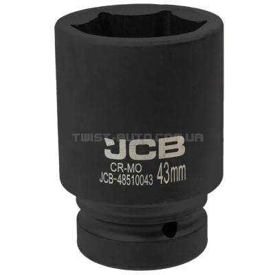 Головка ударна глибока 1" 43 мм (6-гранна) JCB Tools JCB-48510043 Головка ударна глибока 1" 43 мм (6-гранна) JCB Tools JCB-48510043