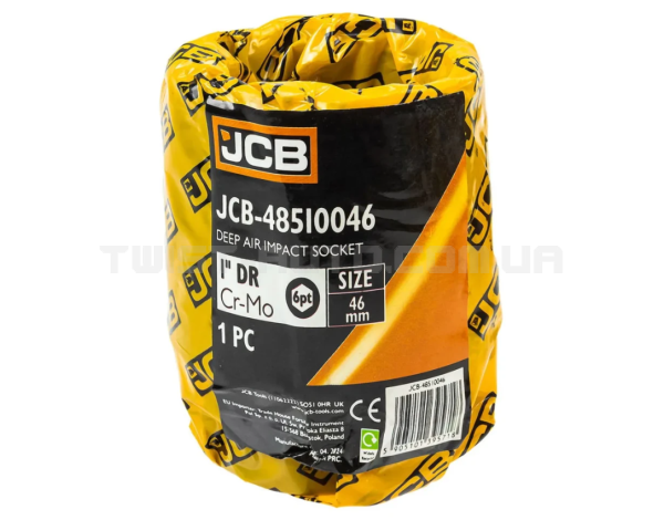 Головка ударна глибока 1" 46 мм (6-гранна) JCB Tools JCB-48510046 Головка ударна глибока 1" 46 мм (6-гранна) JCB Tools JCB-48510046