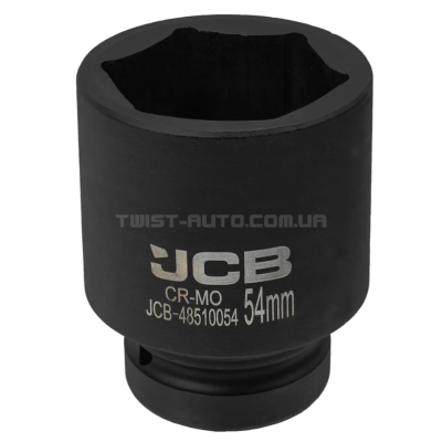 Головка ударна глибока 1" 54 мм (6-гранна) JCB Tools JCB-48510054 Головка ударна глибока 1" 54 мм (6-гранна) JCB Tools JCB-48510054