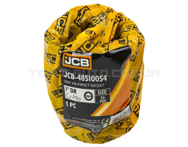 Головка ударна глибока 1" 54 мм (6-гранна) JCB Tools JCB-48510054 Головка ударна глибока 1" 54 мм (6-гранна) JCB Tools JCB-48510054