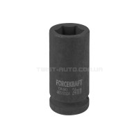 Головка торцева ударна глибока 3/4" 24 мм (6-гр.) FORCEKRAFT FK-46510024 Головка торцева ударна глибока 3/4" 24 мм (6-гр.) FORCEKRAFT FK-46510024