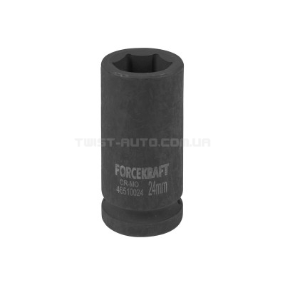 Головка торцева ударна глибока 3/4" 24 мм (6-гр.) FORCEKRAFT FK-46510024 Головка торцева ударна глибока 3/4" 24 мм (6-гр.) FORCEKRAFT FK-46510024