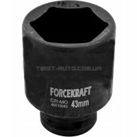 Головка торцева ударна глибока 3/4" 43 мм (6-гр.) FORCEKRAFT FK-46510043 Головка торцева ударна глибока 3/4" 43 мм (6-гр.) FORCEKRAFT FK-46510043