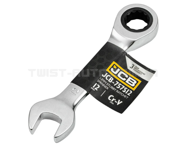 Ключ гайковий короткий з тріскачкою 12 мм JCB Tools JCB-757S12 Ключ гайковий короткий з тріскачкою 12 мм JCB Tools JCB-757S12