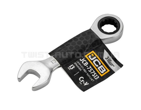 Ключ гайковий короткий з тріскачкою 13 мм JCB Tools JCB-757S13 Ключ гайковий короткий з тріскачкою 13 мм JCB Tools JCB-757S13