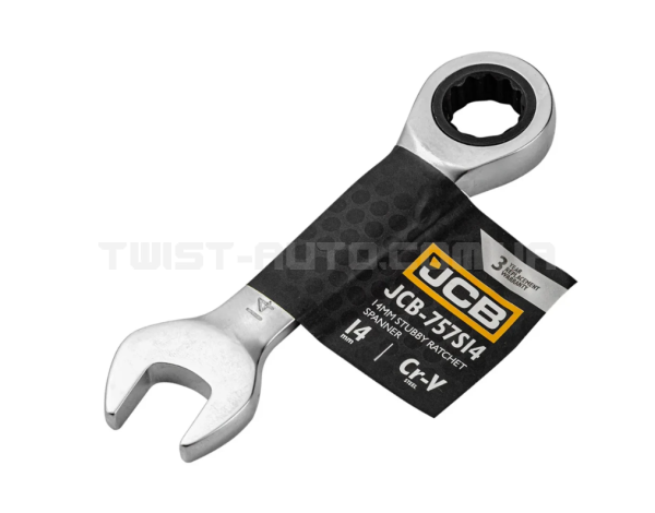 Ключ гайковий короткий з тріскачкою 14 мм JCB Tools JCB-757S14 Ключ гайковий короткий з тріскачкою 14 мм JCB Tools JCB-757S14